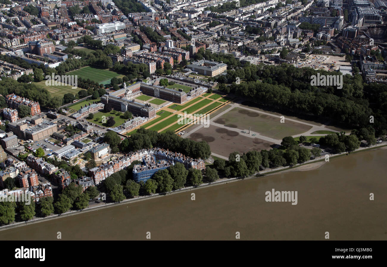 Luftaufnahme des Royal Hospital Chelsea & RHS Chelsea Flower show Website, London SW10, UK Stockfoto
