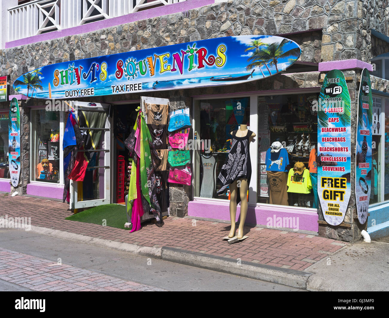 dh-Basseterre ST KITTS Karibik Karibik-Souvenir-Shop Port Zante Stockfoto