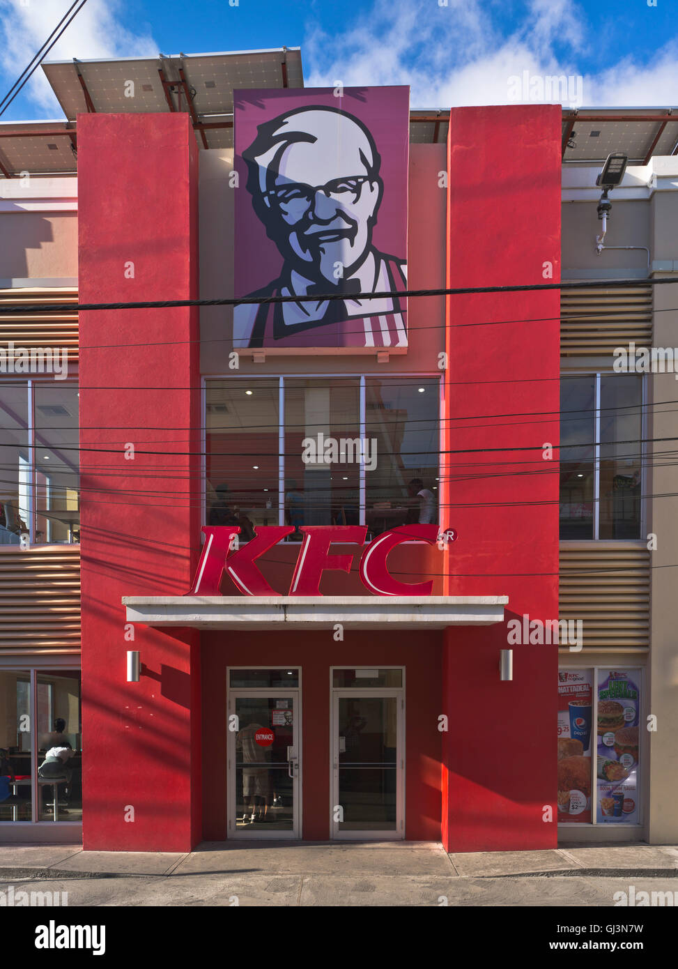 dh Castries ST LUCIA CARIBBEAN KFC Kentucky Fried Chicken Cafe Eingangsgebäude Stockfoto