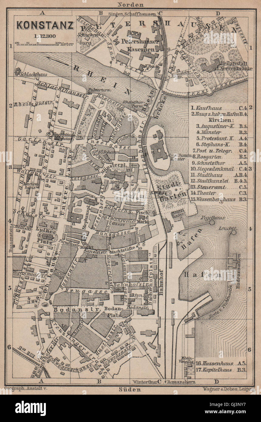 Constance Konstanz Town City Stadtplan Stockfotos und -bilder Kaufen