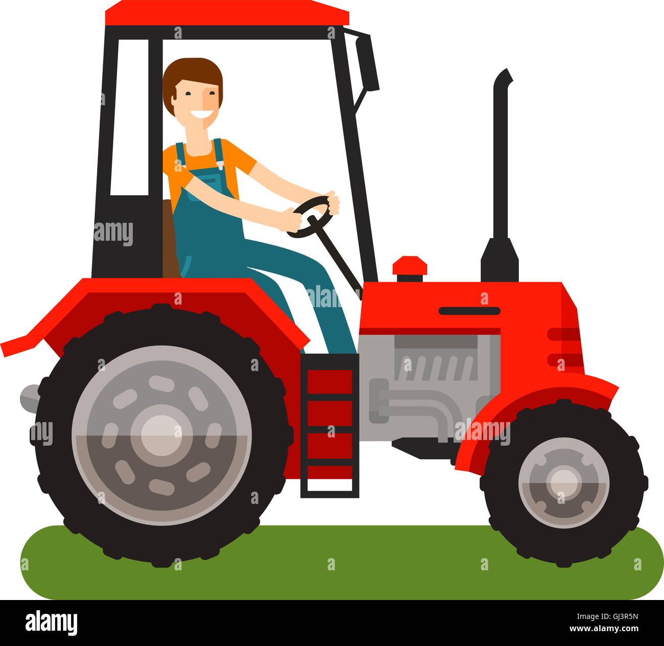 Bauernhof-Traktor-Symbol. Cartoon-Vektor-illustration Stock Vektor