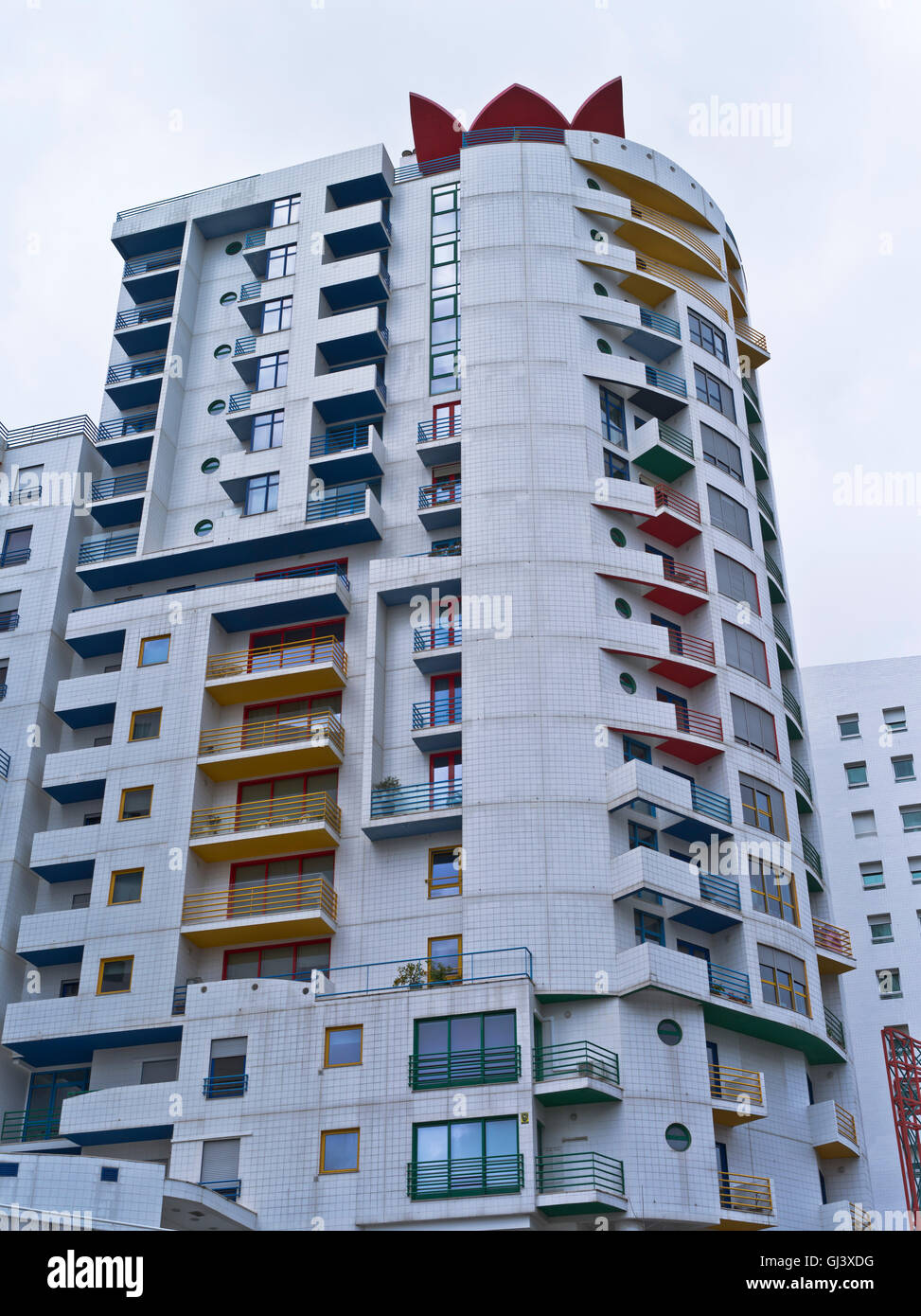 dh Oriente Lissabon PORTUGAL modernes Apartment block Gebäude Stockfoto
