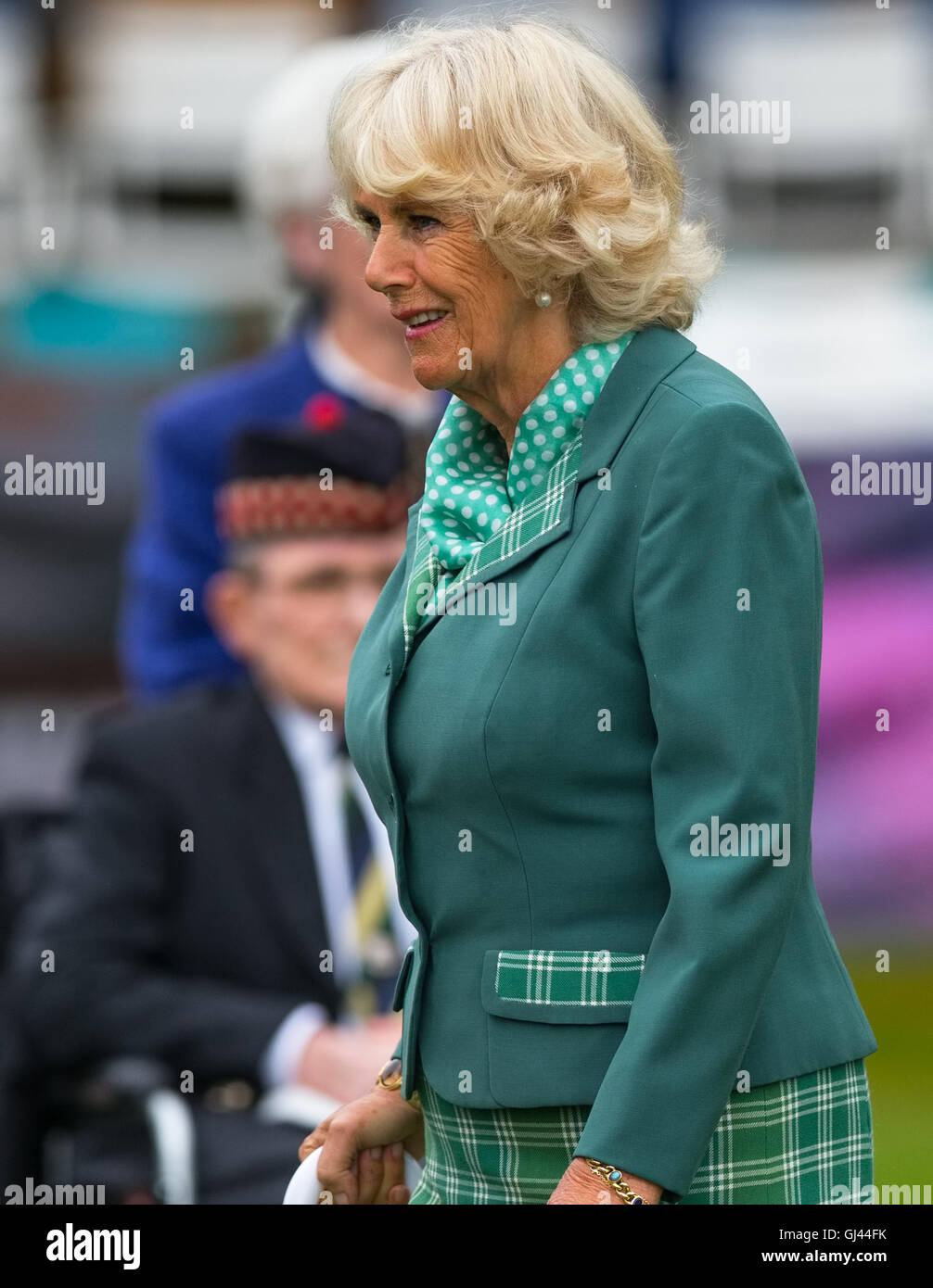 Ballater, Aberdeenshire, Schottland, Großbritannien. 11. August 2016. Dies ist Camilla, Duchess of Cornwall bei Ballater Highland Games. Stockfoto