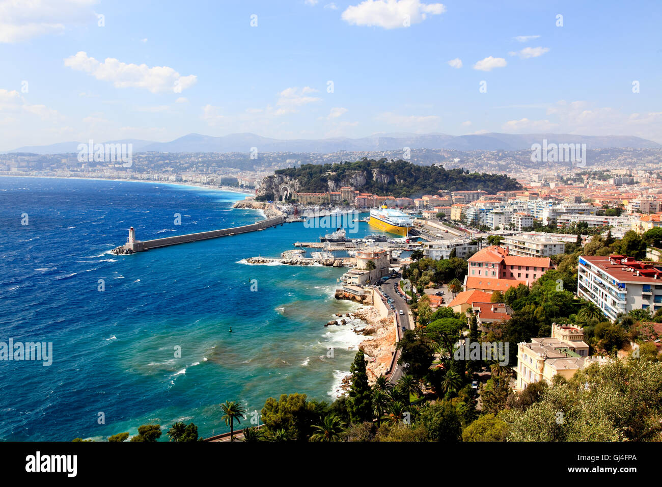 Luftaufnahme der Stadt von Nizza Frankreich Stockfoto