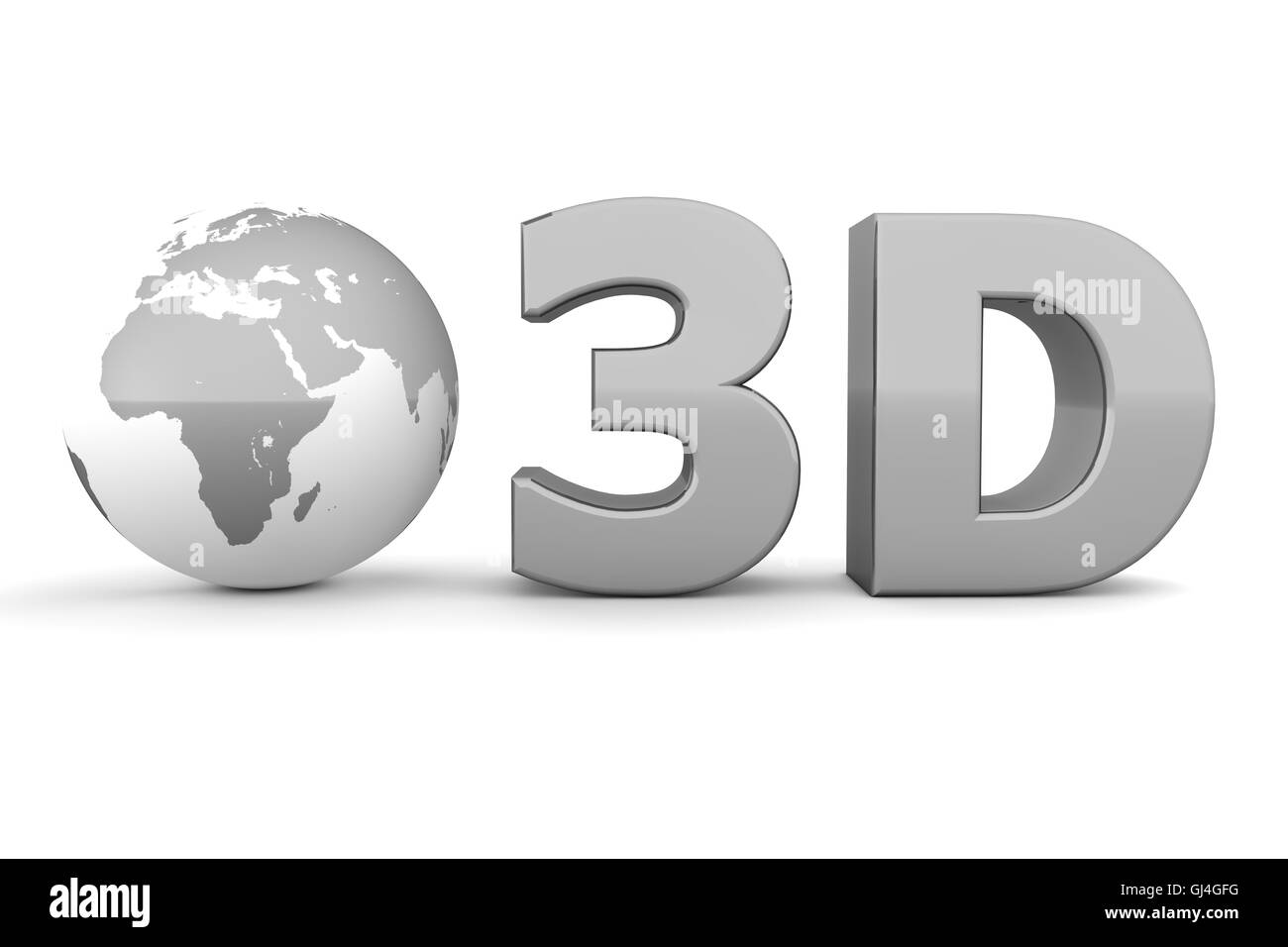 Globale 3D - Metallic-Grau Stockfoto