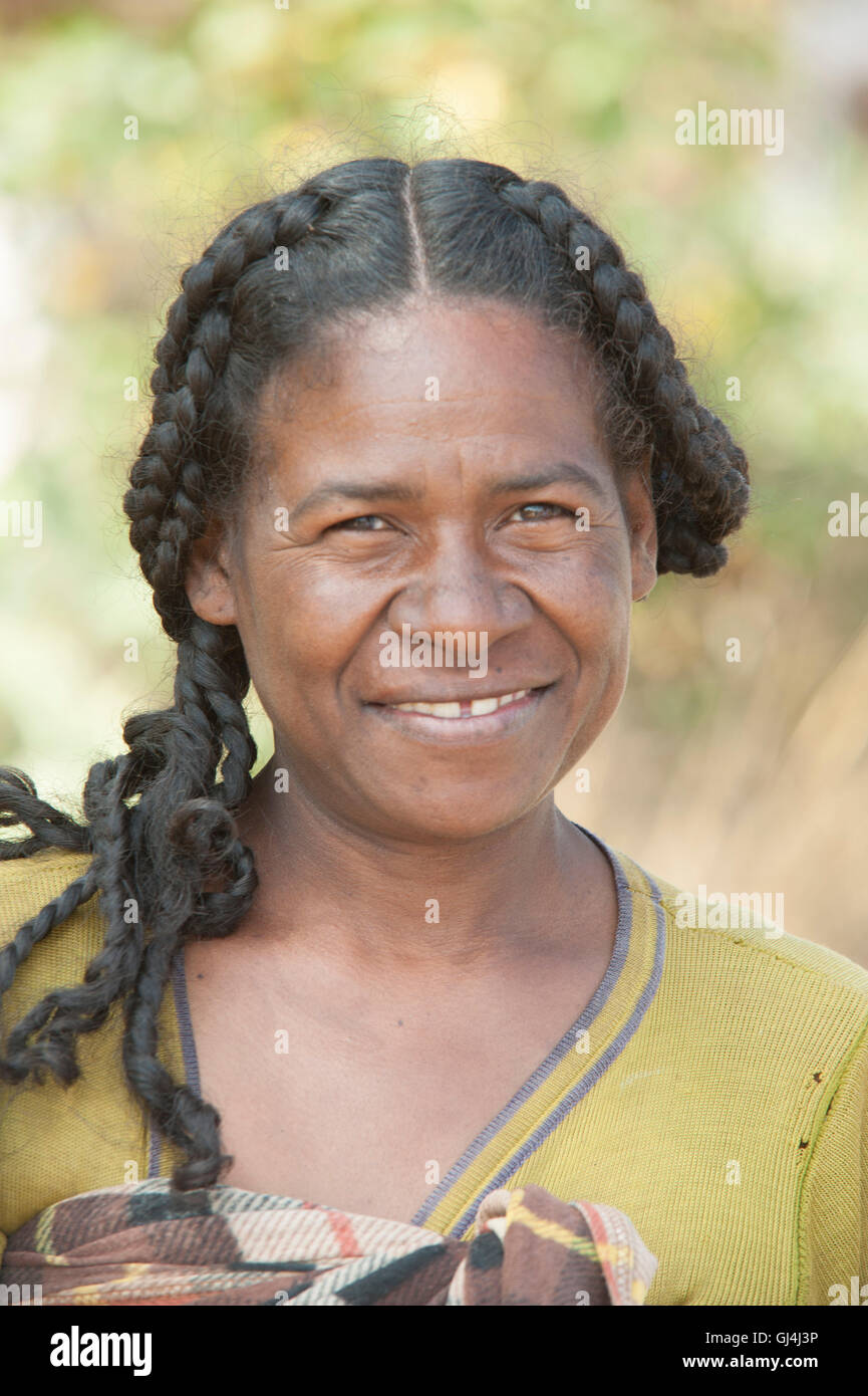 Porträt fo Frau Madagaskar Stockfoto