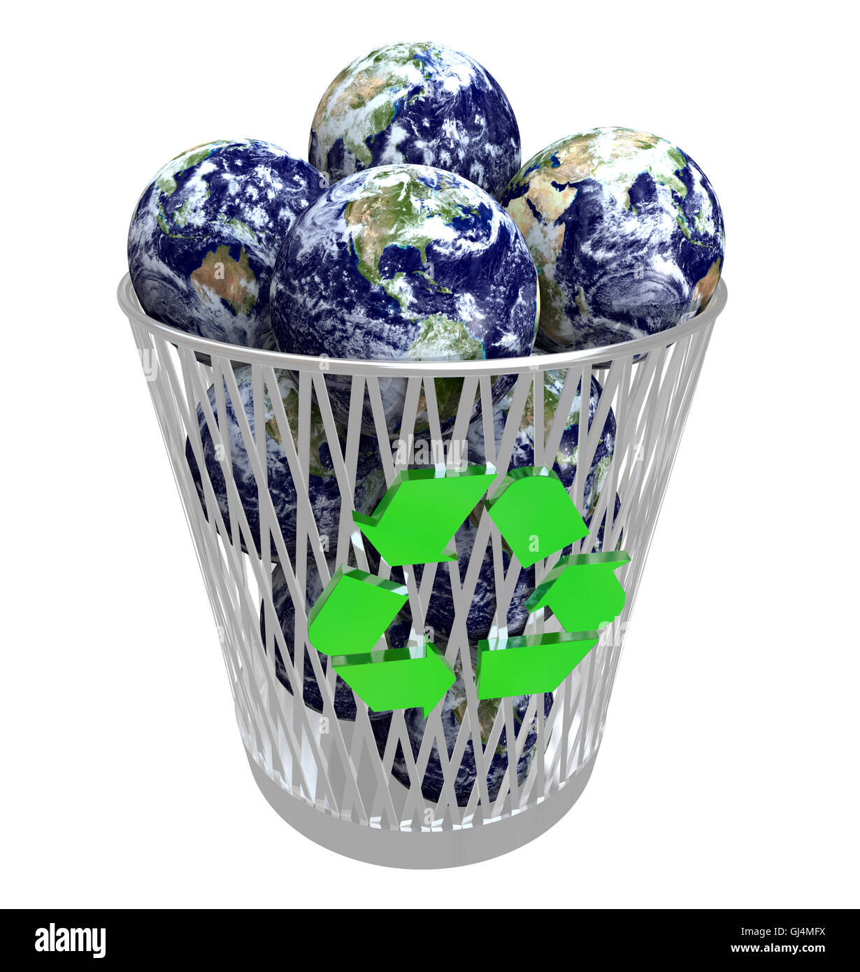 Viele Erden Recycling Basket Stockfoto