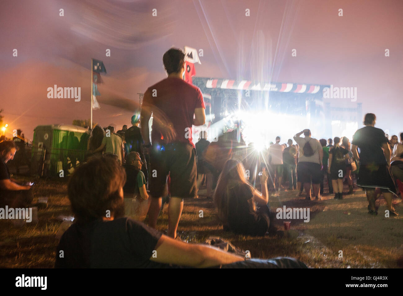 Indie-Musik-Fans auf Bilbao BBK 3-tägige Musikfestival veranstaltet jährlich im Juli, Baskenland, nördlichen Spain.At Green Day gesetzt Stockfoto