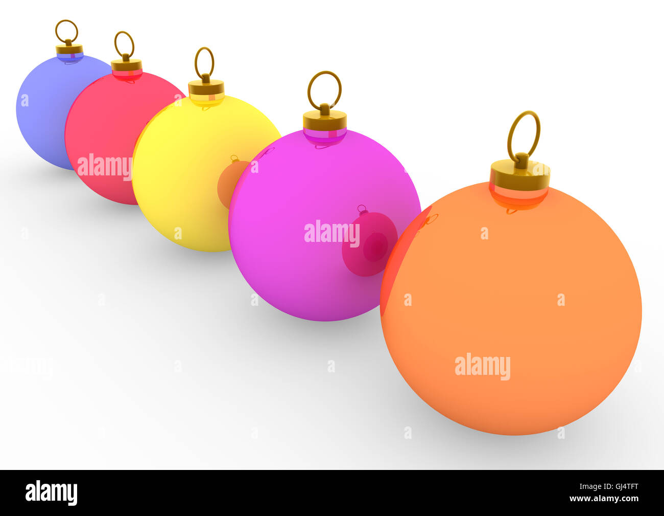 3D Weihnachtskugeln bunt Stockfoto 3D Weihnachtskugeln bunt Stockfoto