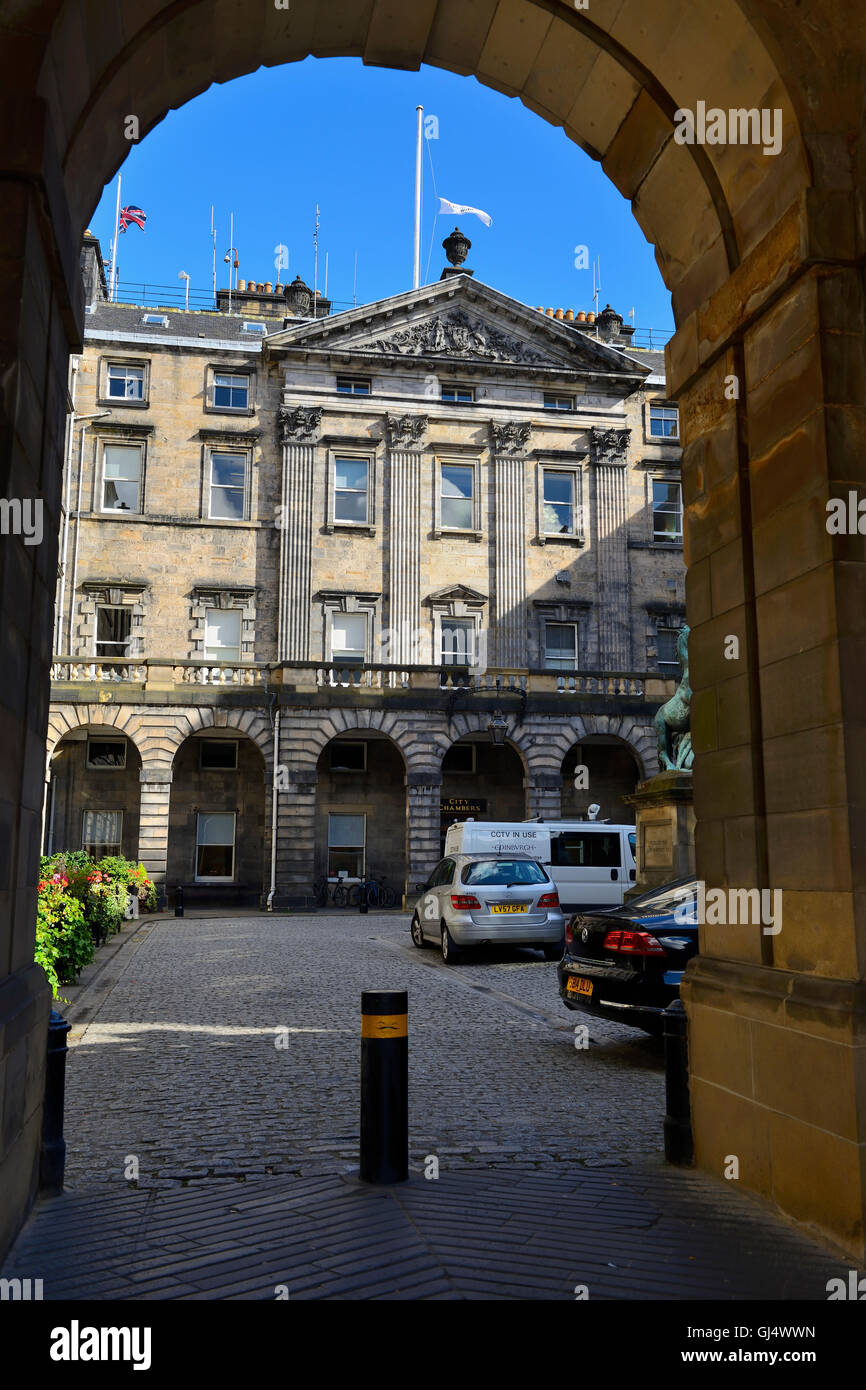 Die City Chambers auf der High Street, Edinburgh, Schottland Stockfoto