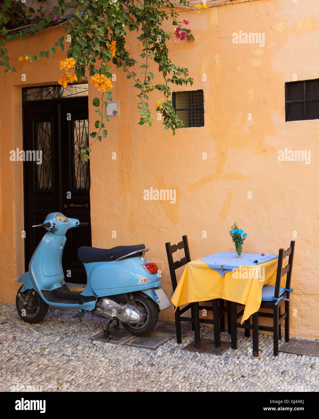 Oldtimer Roller in Rhodos Stockfoto