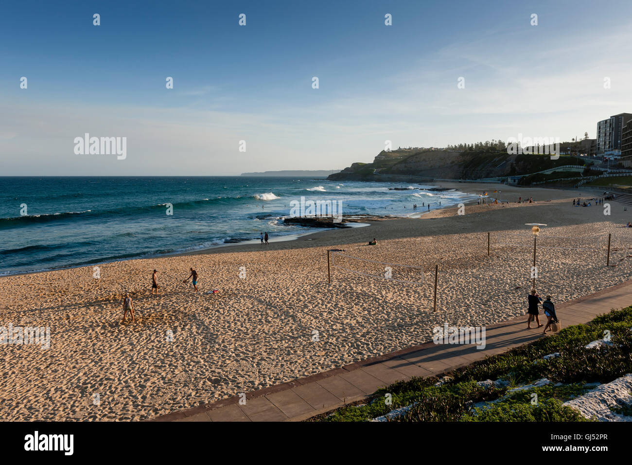 Blick auf Newcastle Beach, New South Wales, Australien. Stockfoto