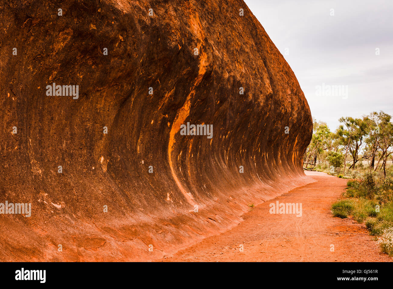 Detailansicht des Uluru im Uluru-Kata Tjuta National Park. Stockfoto