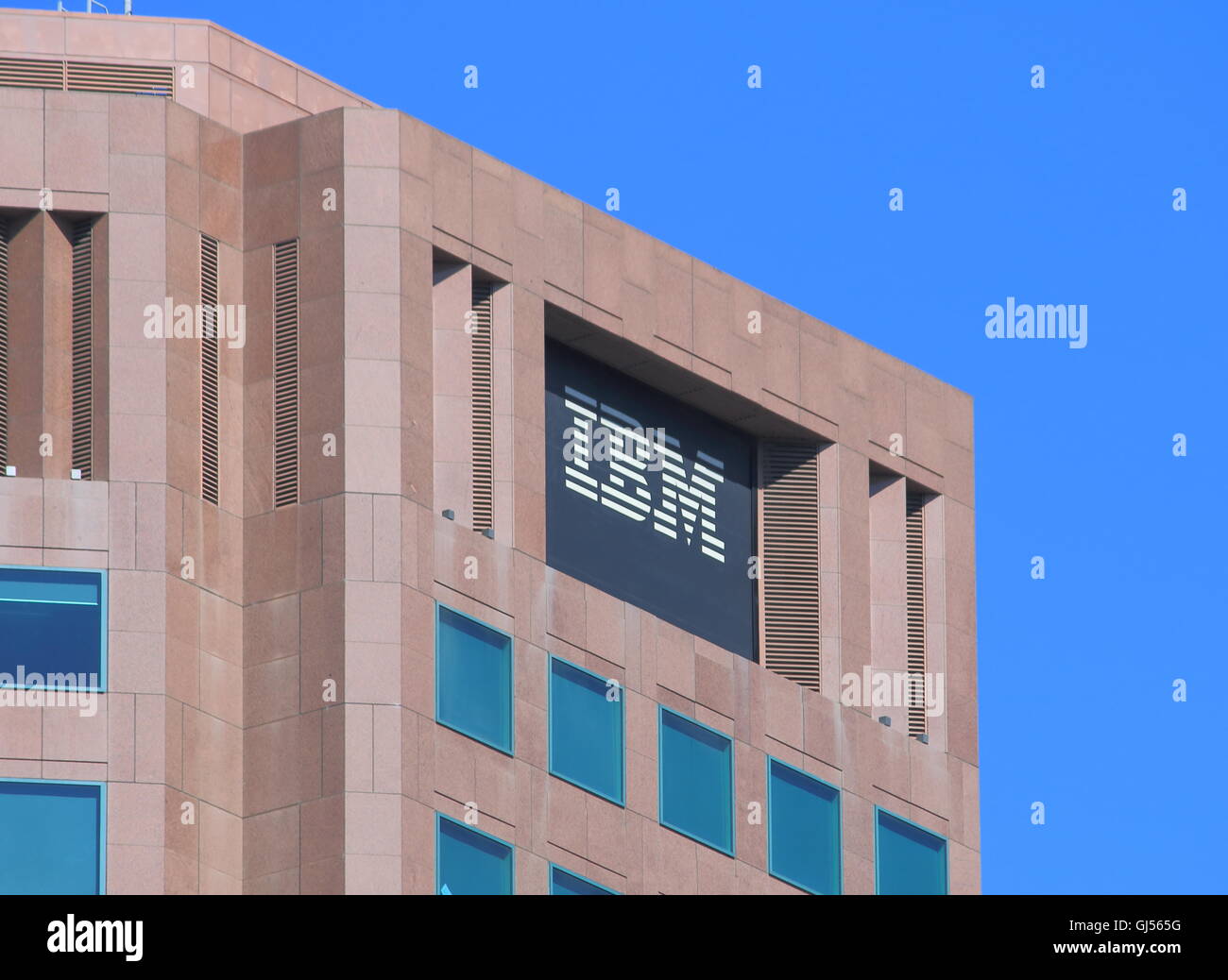 IBM, amerikanische multinationale Technologie und ansammelnden Corporation mit Sitz in New York. Stockfoto