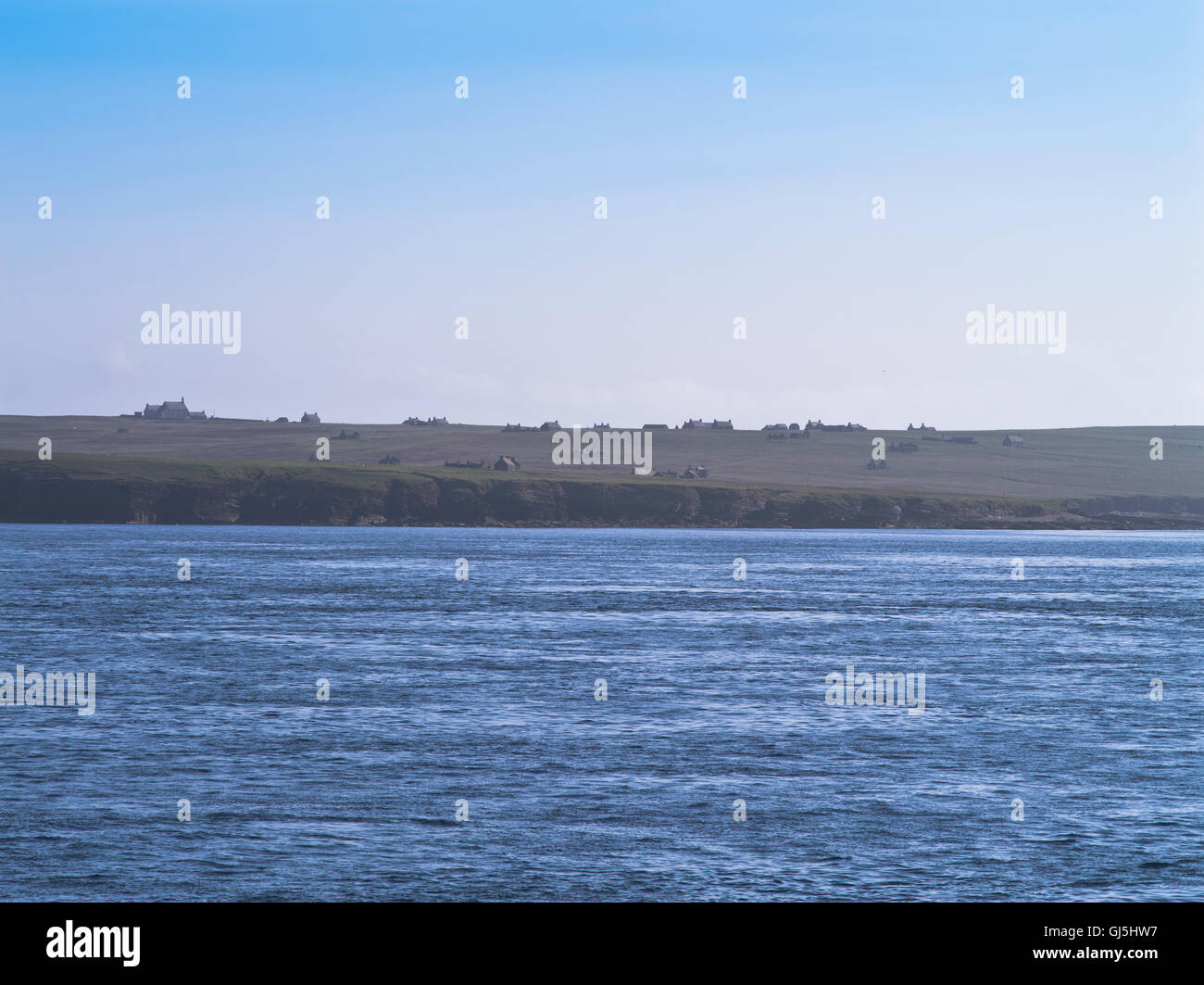 dh Pentland Firth STROMA CAITHNESS Schottland entlegene leere Dorf unbevölkert Insel scottish Inseln Abgeschiedenheit Stockfoto