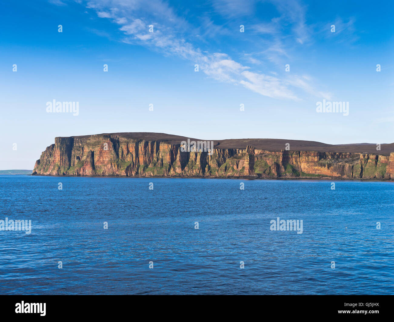 dh St Johns Head Seacliffs HOY ORKNEY Alte rote seacliff Sandstone Cliffs Großbritanniens höchste Küstenklippe Schottlands Stockfoto