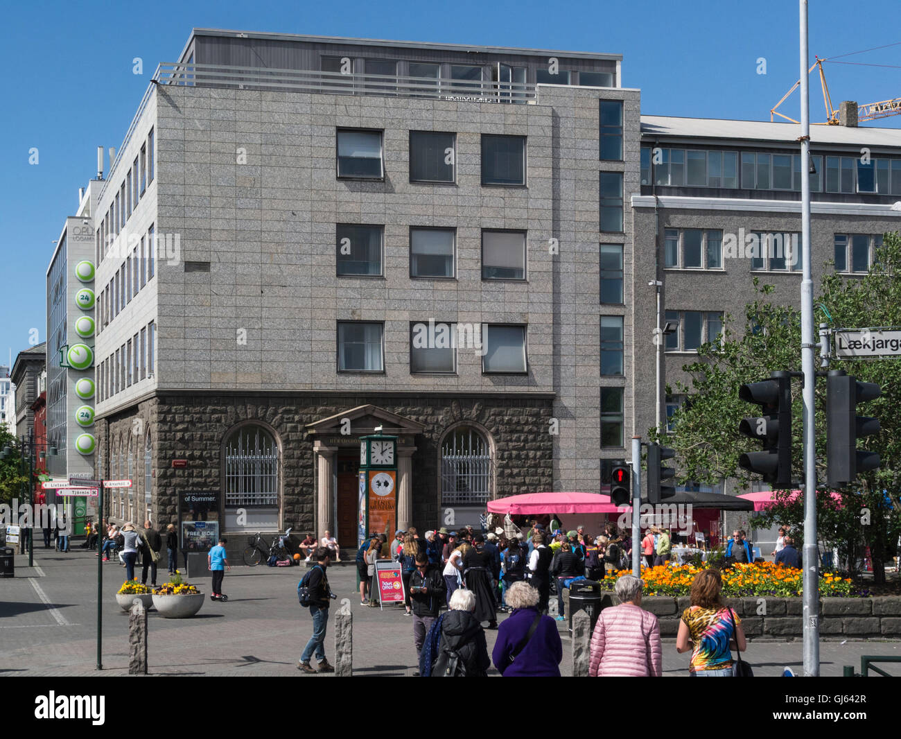 Héraðsdómur Reykjavíkur Reykjavik Bezirk Gerichtsgebäude an Lækjartorg Island "Hauptstadt Stockfoto