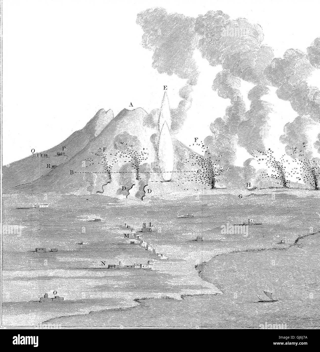 Ein Bericht über die späten Ausbruch des Vesuvs. In einem Brief aus der richtigen Honourable Sir William Hamilton, K. B. F. R. S., Sir Joseph Banks, Bart. P. R. S. (1795) Stockfoto