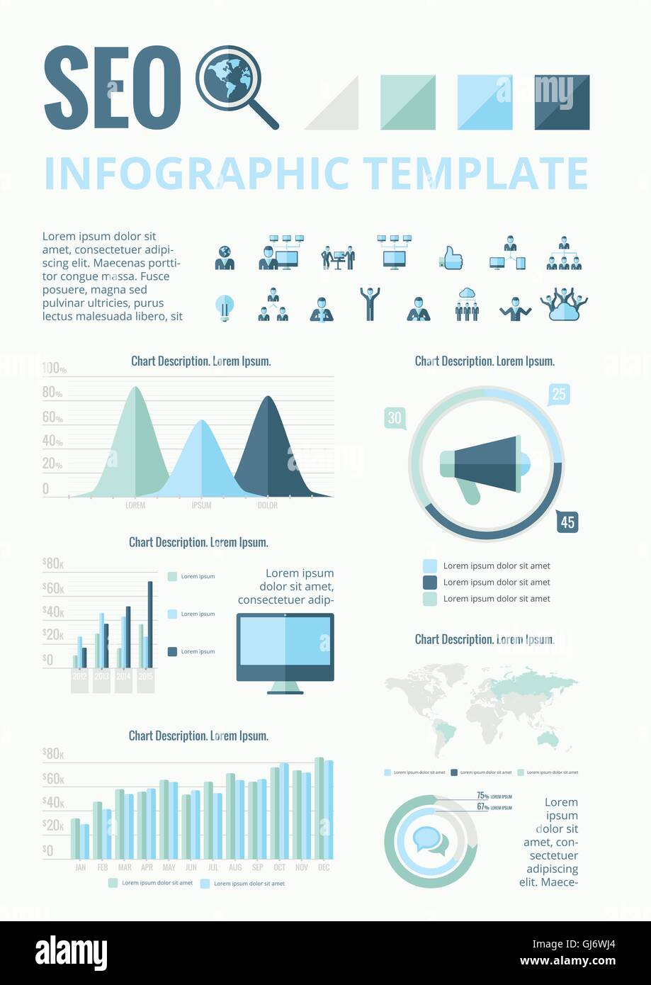 Social Media-Infografik-Elemente. Stock Vektor