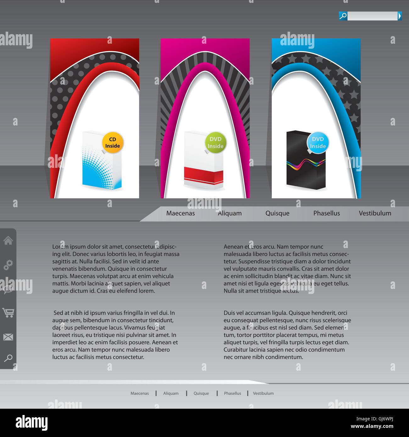 Website-Templates mit Produkten Stock Vektor