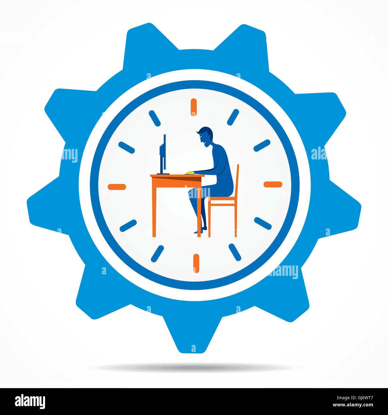 kreative Arbeit auf Zeit-Design-Konzept Stock Vektor