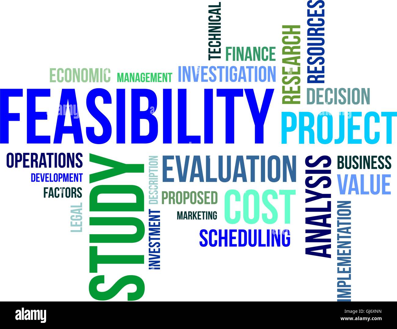 Wortwolke - Machbarkeitsstudie Stock Vektor