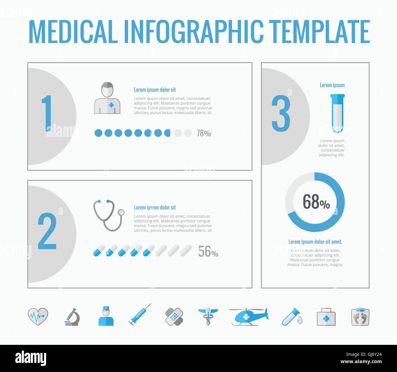 Medizinische Infografik Elemente. Stock Vektor