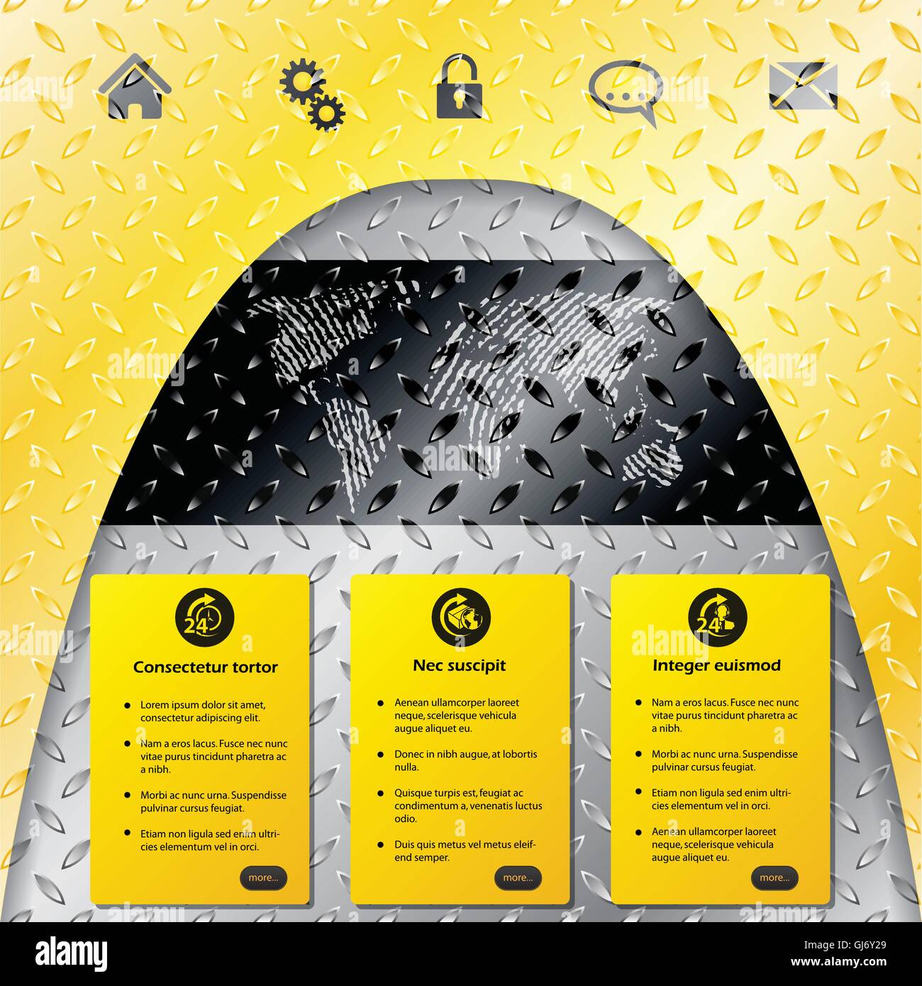 Gewerbliche Website-Templates mit Weltkarte Stock Vektor