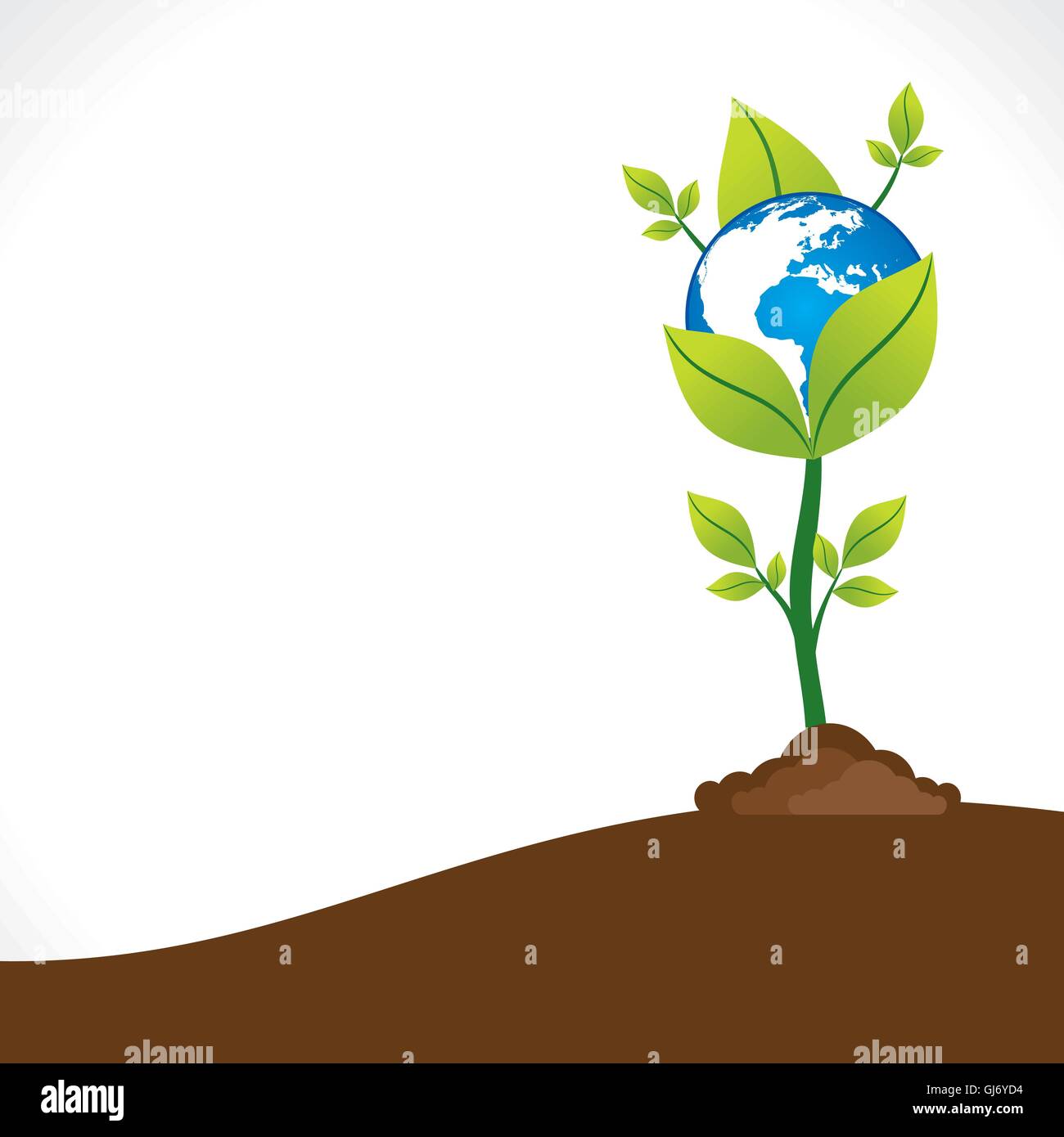 blaue Erde halten in die Grünpflanze oder speichern Erde Konzept Vektor Stock Vektor