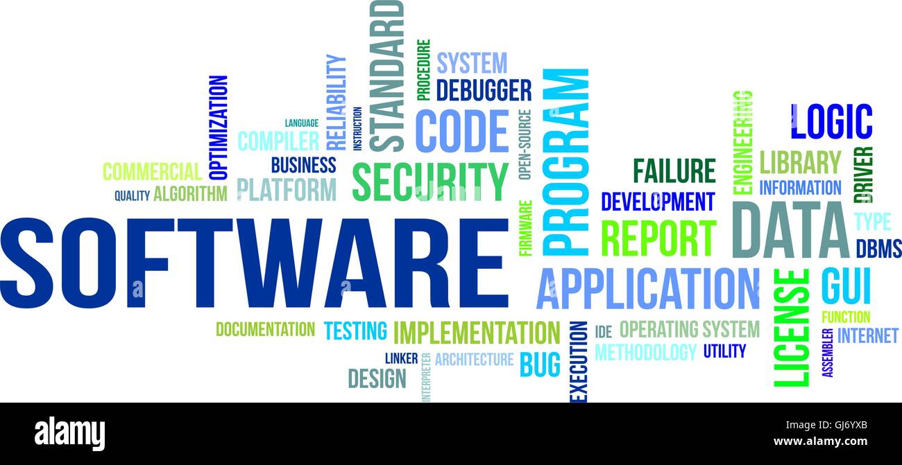 Wortwolke - software Stock Vektor