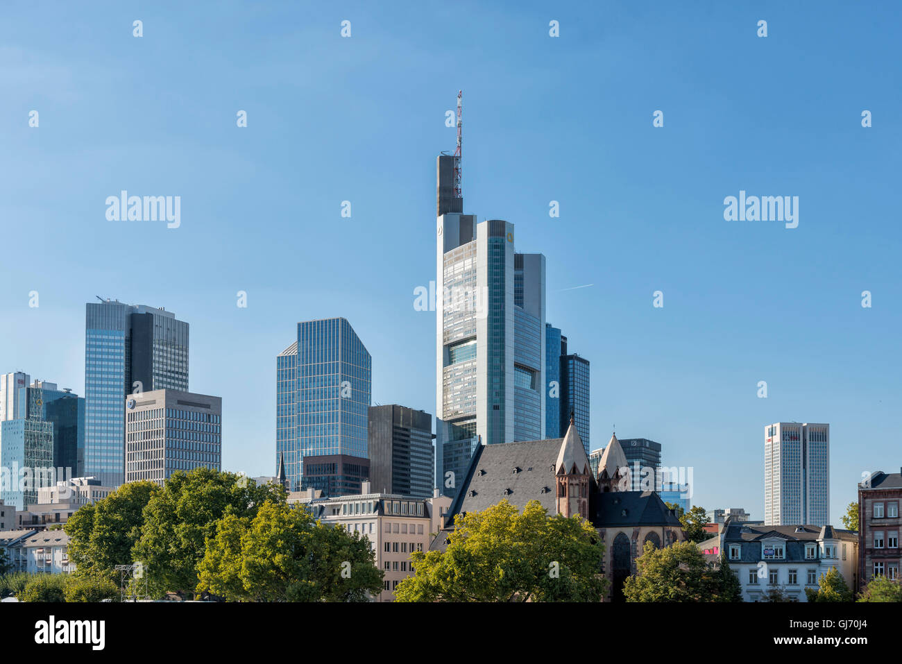 Frankfurt Am Main, Hessen, Deutschland, Blick auf die Skyline von Frankfurt Stockfoto