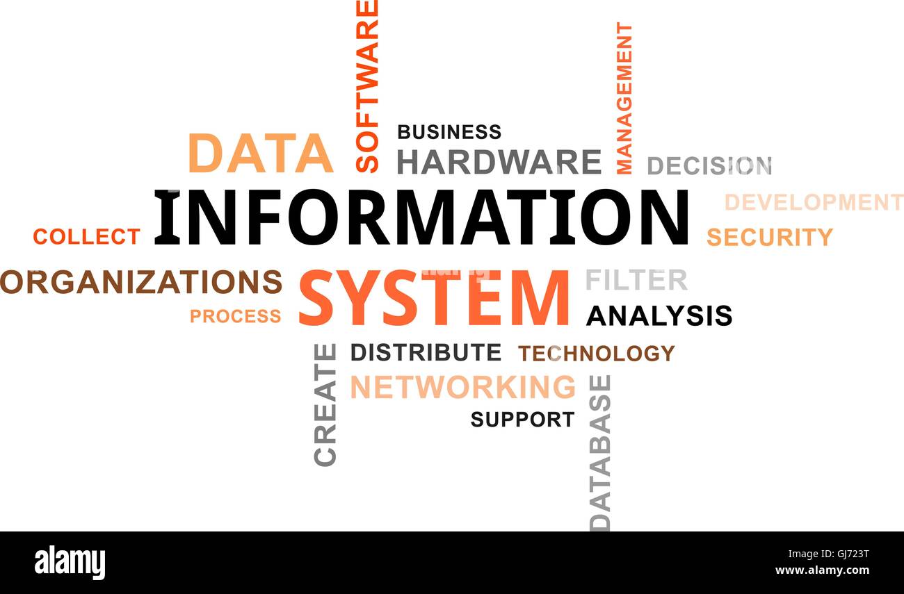 Wortwolke - Informations-system Stock Vektor