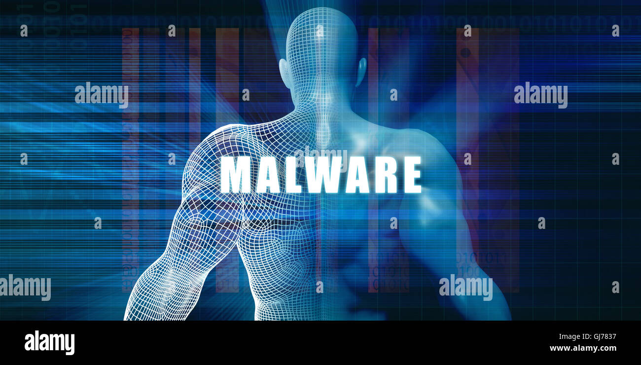 Malware als futuristisches Konzept abstrakten Hintergrund Stockfoto