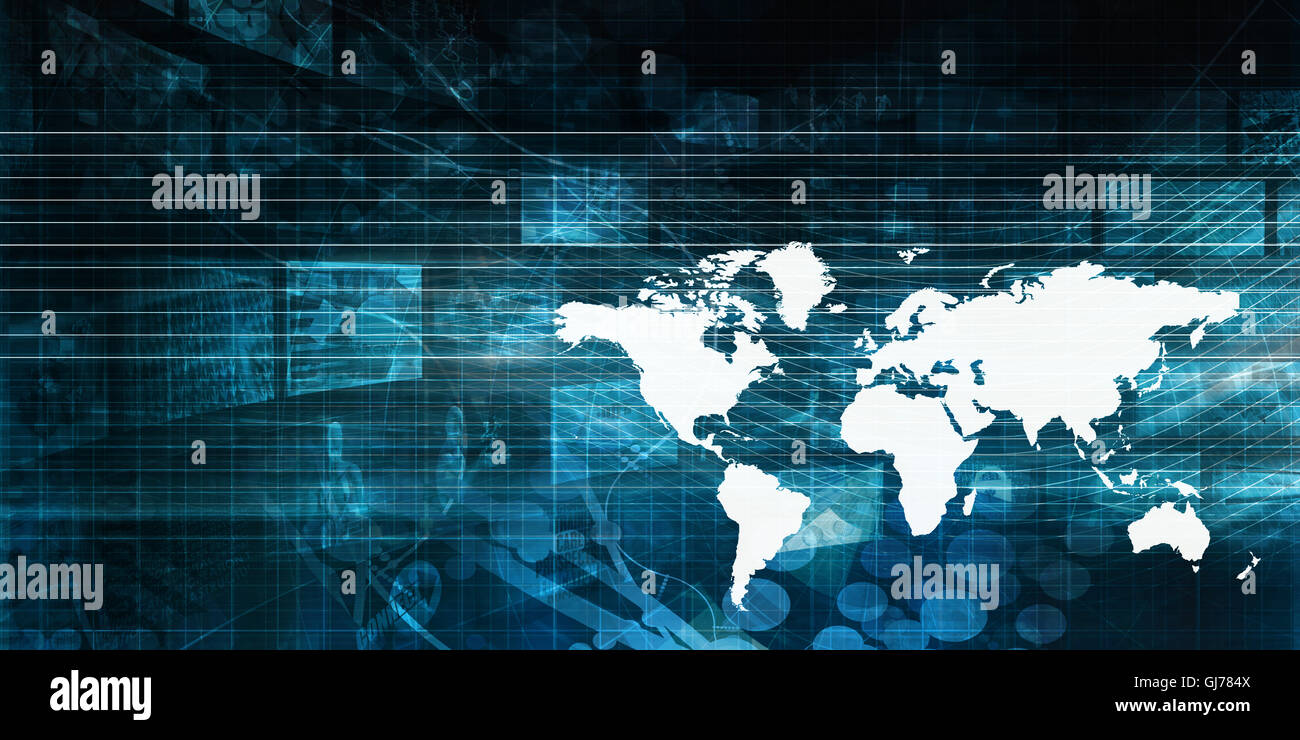 Global Business-Konzept als Stand der Technik eine Präsentation Stockfoto