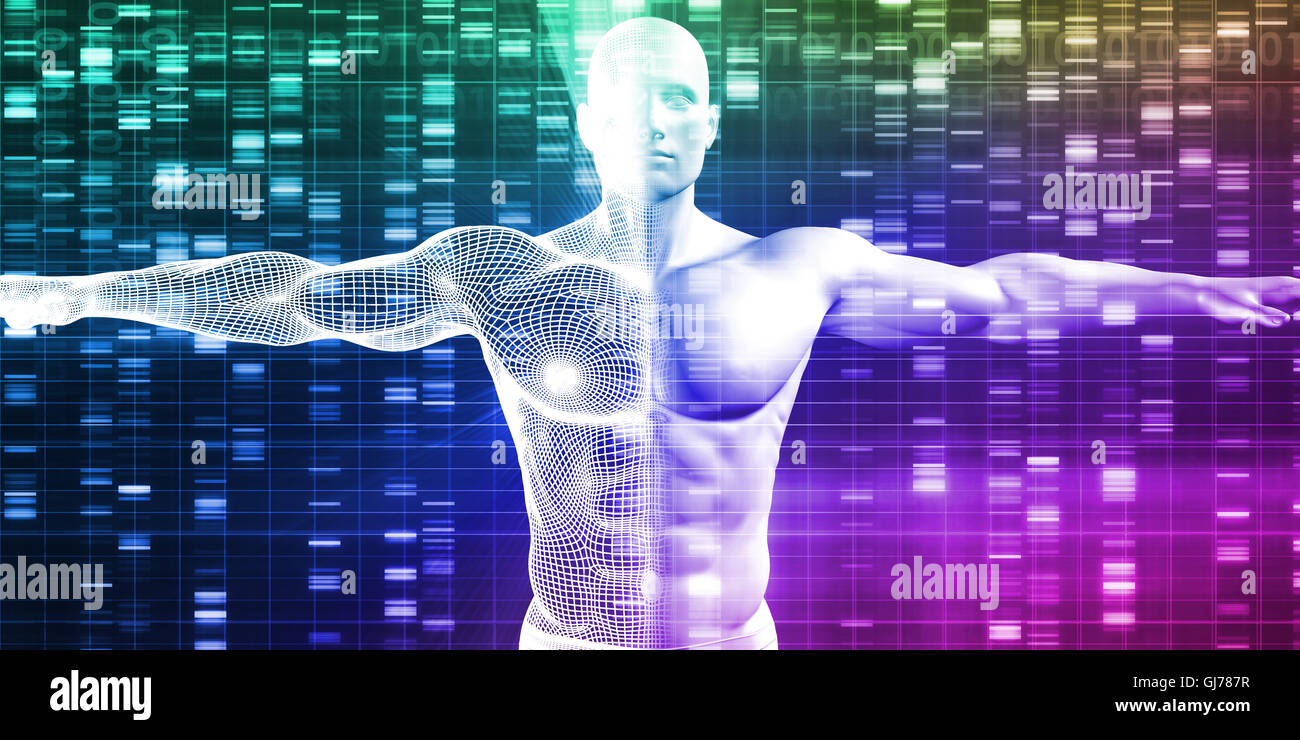 DNA-Codierung und genetischen Code als eine Wissenschaft Abstrakt Stockfoto