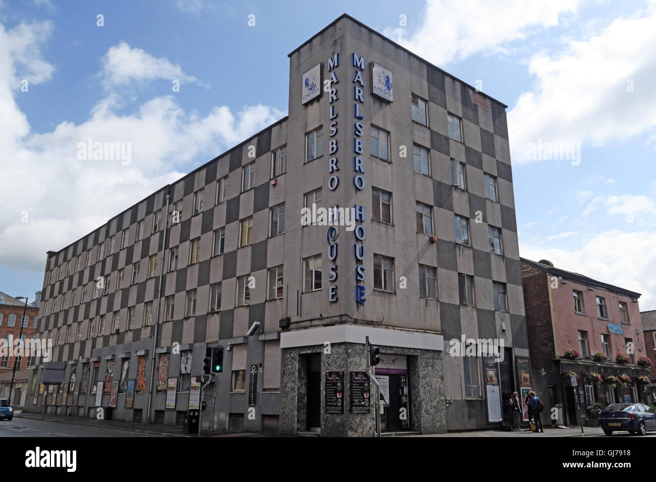 Marlsbro House Hotel Gebäude, Newton Street, Manchester, M1 1ED Stockfoto
