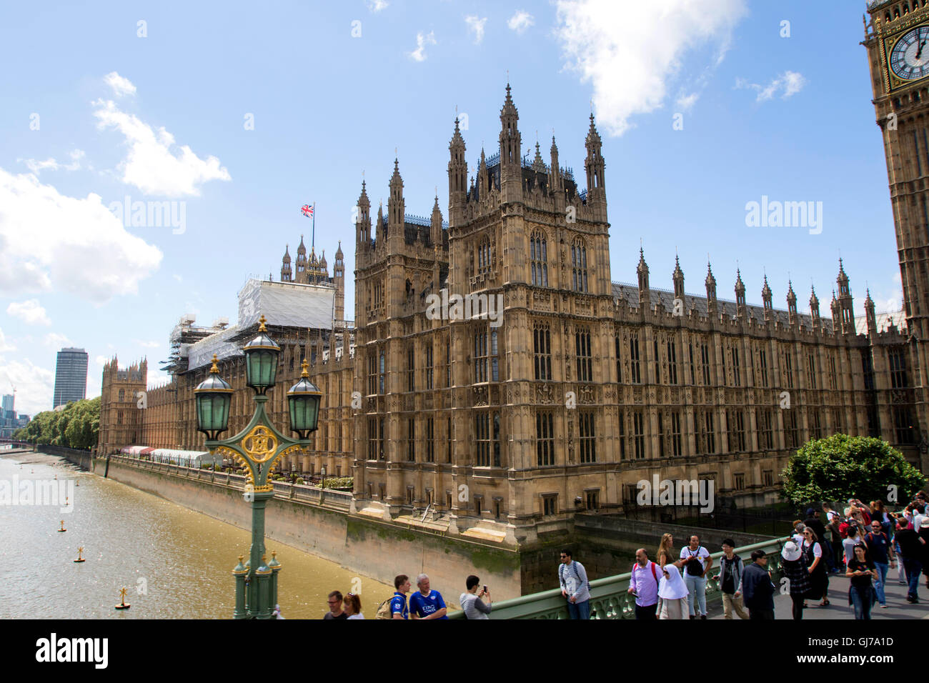 Big Ben-Elizabeth-Tower und die Häuser des Parlaments Uhrturm des Palace of Westminster, London, England, UK Stockfoto