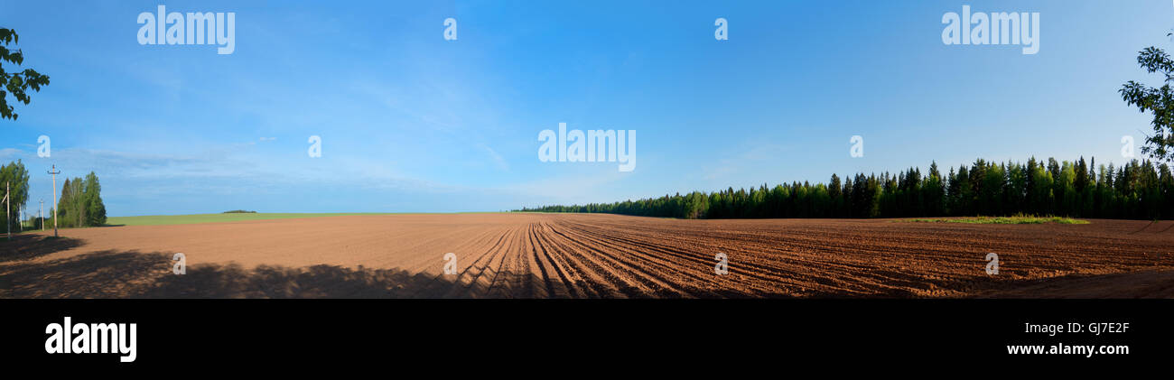 Gepflügtes Feld Stockfoto