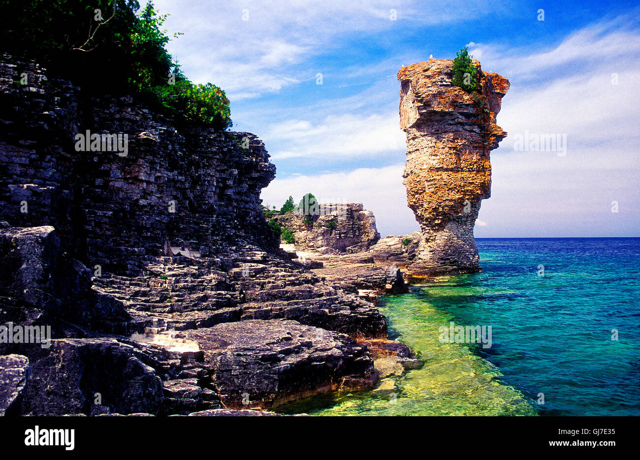 Tobermory Ontario Kanada Flowerpot Island Fathom Five National Marine Park Stockfoto