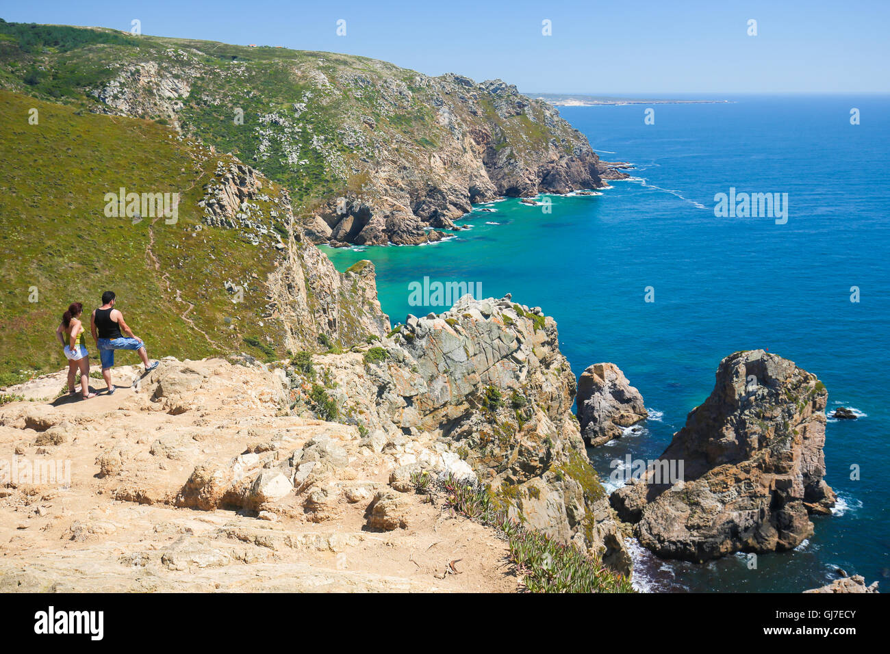 SINTRA, PORTUGAL - 15. Juli 2016: Cabo da Roca ist ein Kap befindet sich in der Nähe von Lissabon bildet den westlichsten Umfang des Festlandes Stockfoto