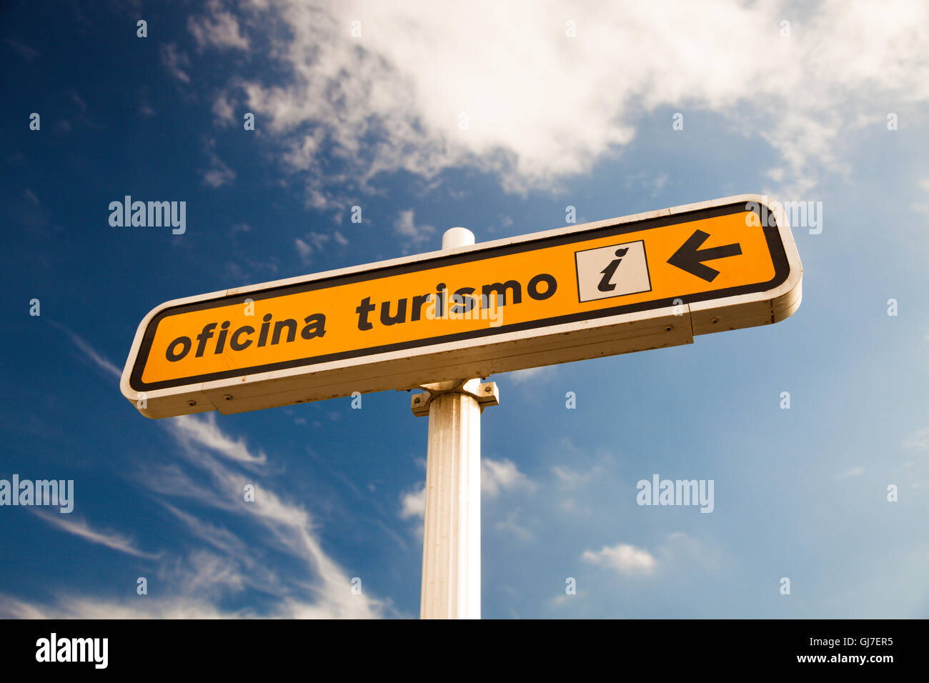 Tourist-Info-Schild in spanien Stockfoto
