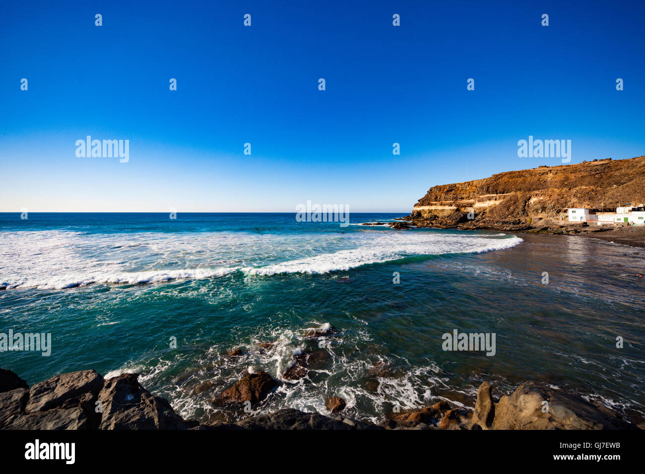 Felsige Küste der Kanarischen Inseln Stockfoto