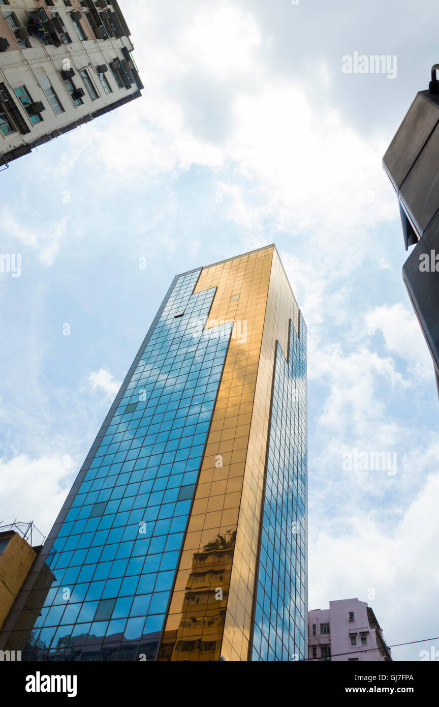 Detail von einem hohen Wolkenkratzer Hong Kong Stockfoto