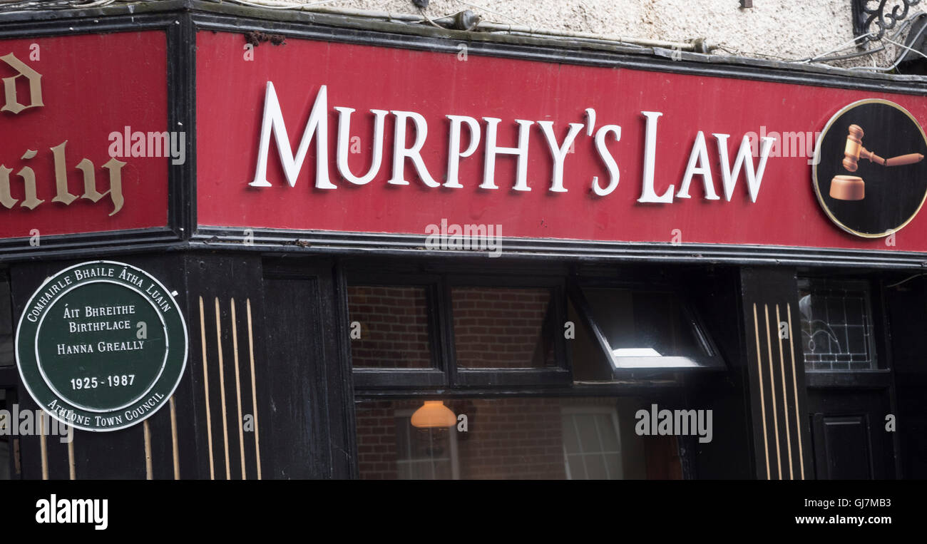 Murphys Gesetz, (Wirtshaus), Barrack Street, Athlone, Co. Westmeath, Irland. Stockfoto