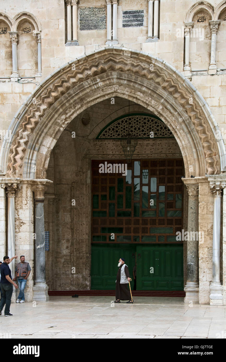 Israel, Jerusalem, Tempelberg, El-Aksa-Moschee, Religion, Islam, Schrein, Portal Stockfoto