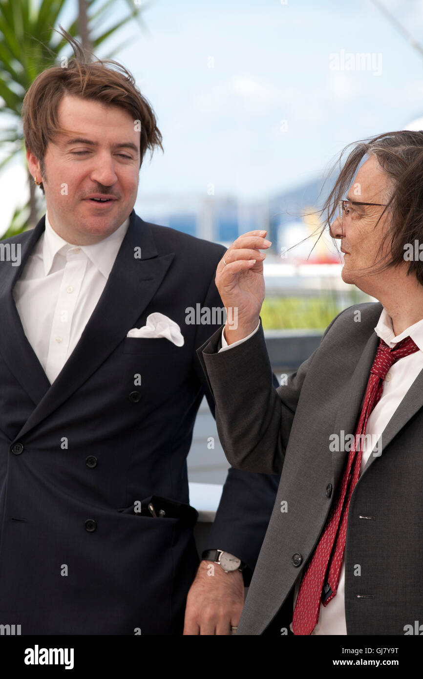Direktor Albert Serra und Schauspieler Jean-Pierre Leaud La Mort De Louis Xiv Film Foto rufen bei den 69. Cannes-2016 Stockfoto