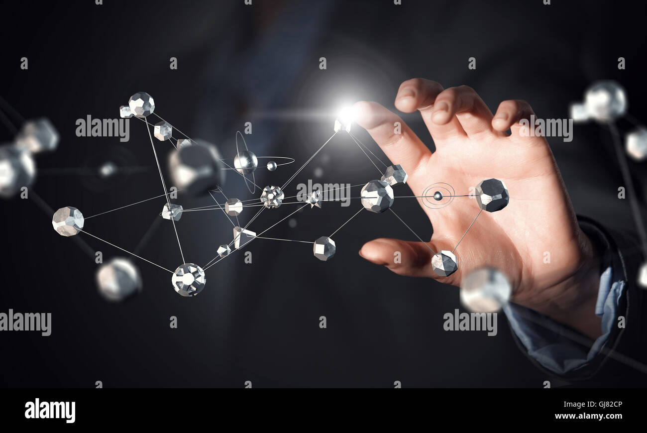 Technologien für die Verbindung. Mixed-media Stockfoto