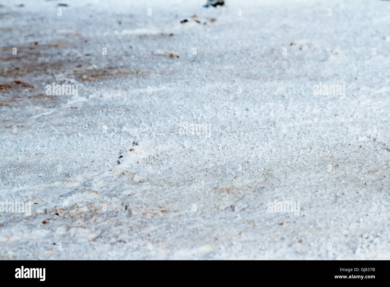 Details der die Kristalle des Salzes in den Teichen von Maras Peru hautnah Stockfoto