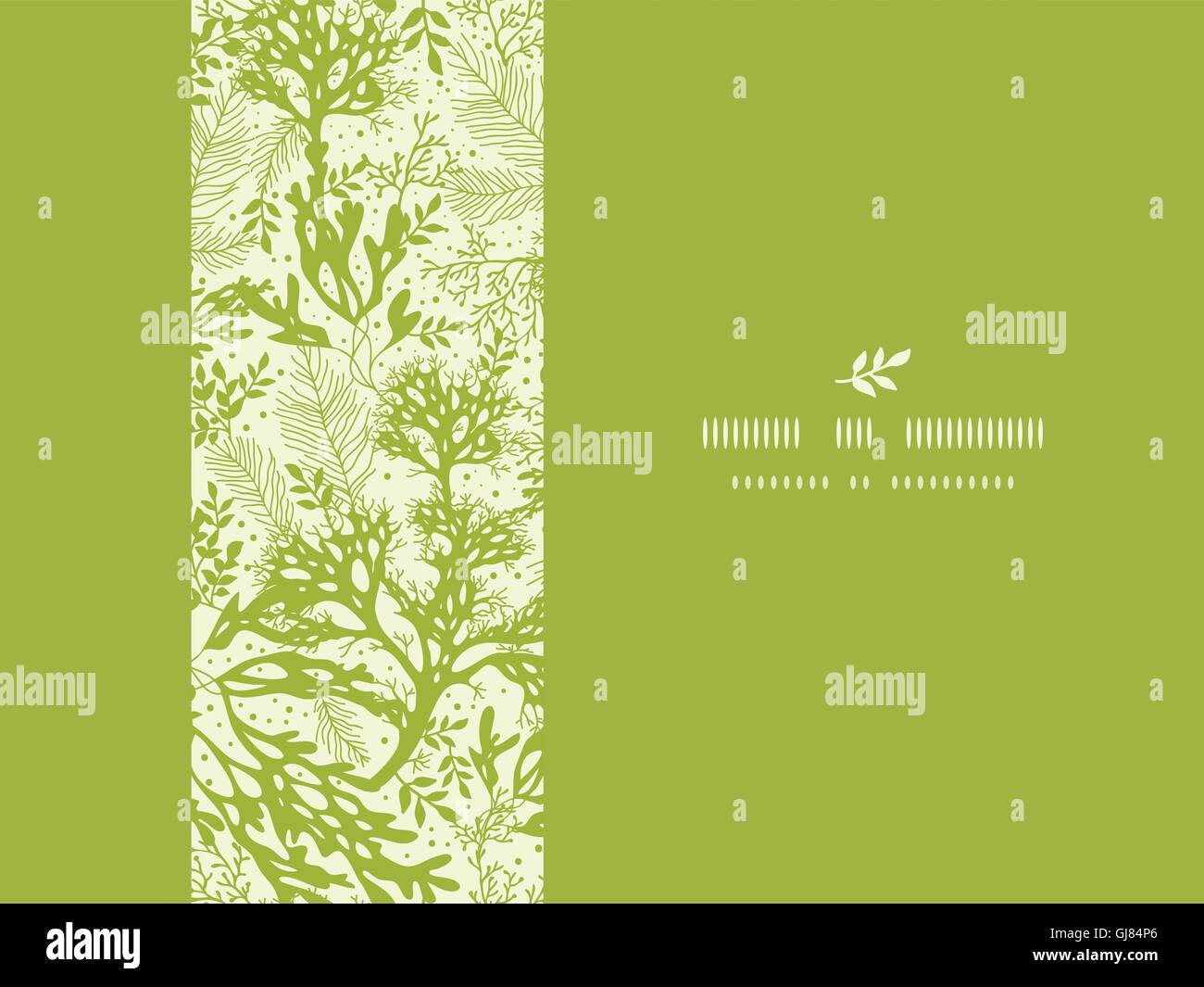 Grüne Algen Unterwasser horizontale Musterdesign Hintergrund Stock Vektor