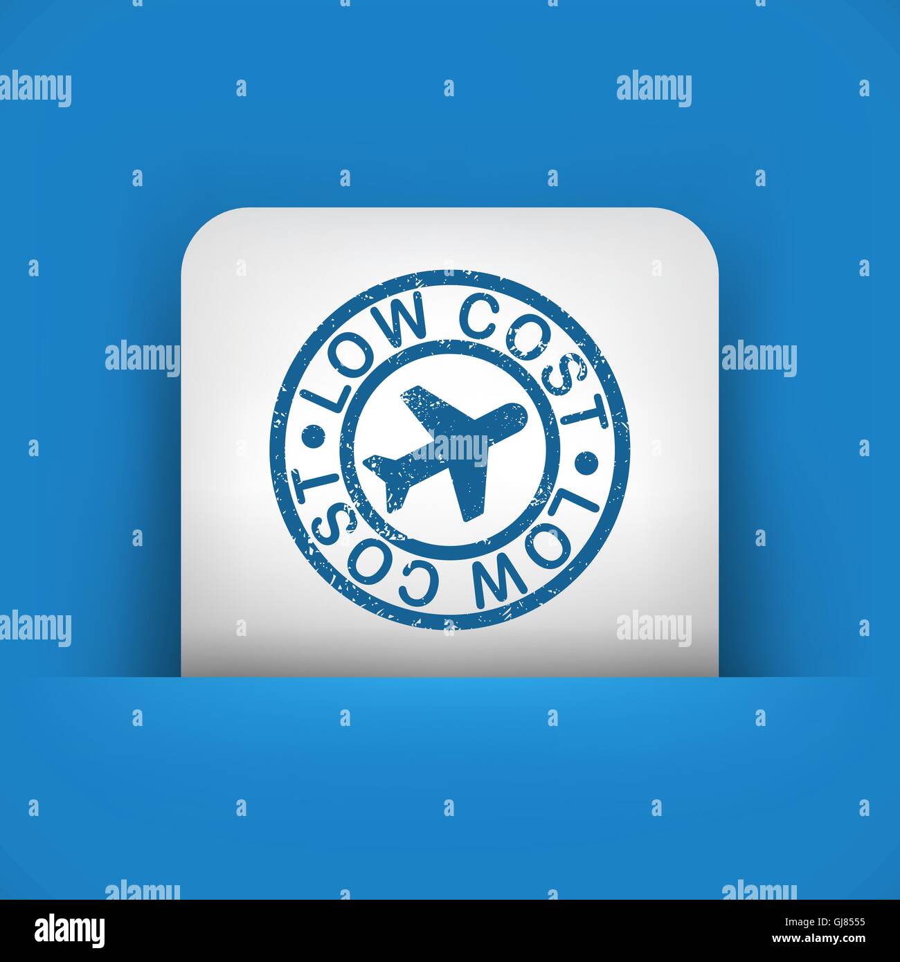 Low-cost Fluggesellschaft Grunge-Ikone stilisiert Stock Vektor